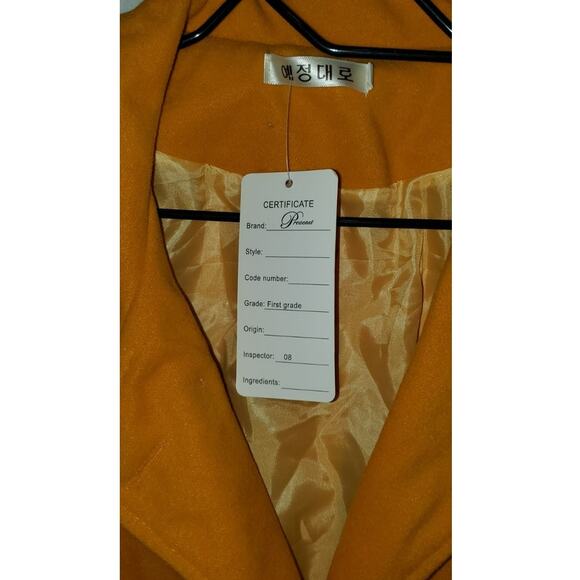 Forever Yellow Mustard Peacoat Jacket NWT Size L - Picture 3 of 4